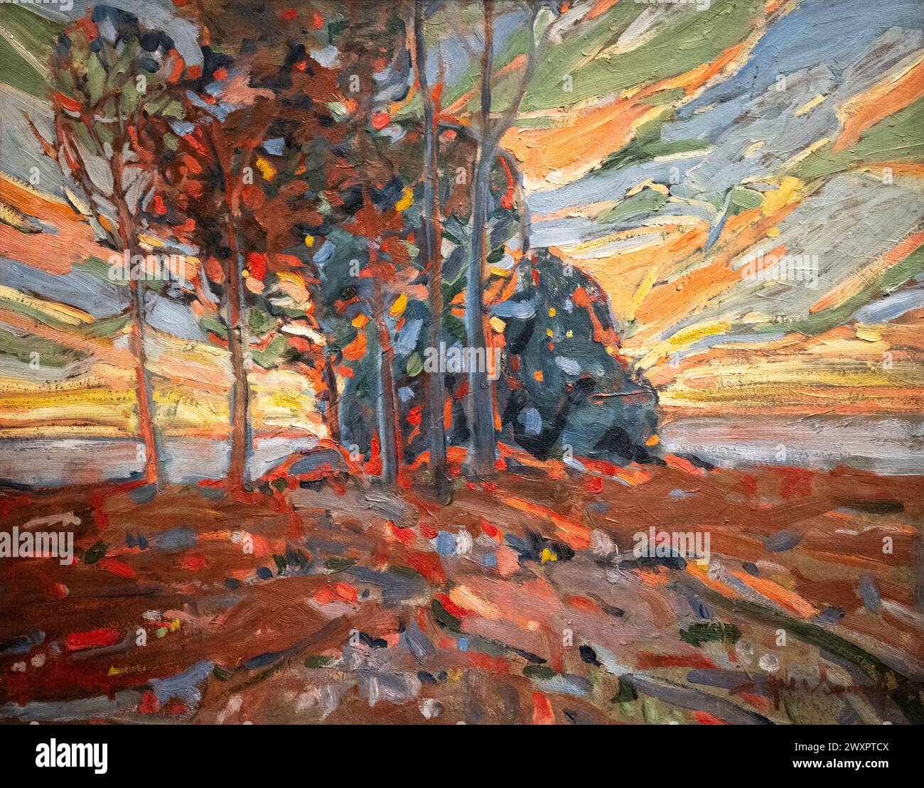 Hale Woodruff-Gemälde namens Twilight aus dem Jahr 1926 Stockfoto