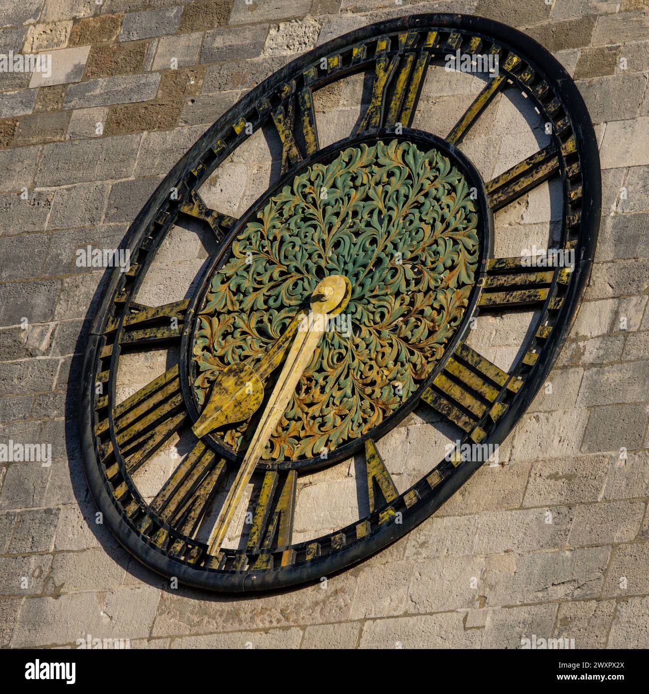 Christchurch Priory Uhr Stockfoto