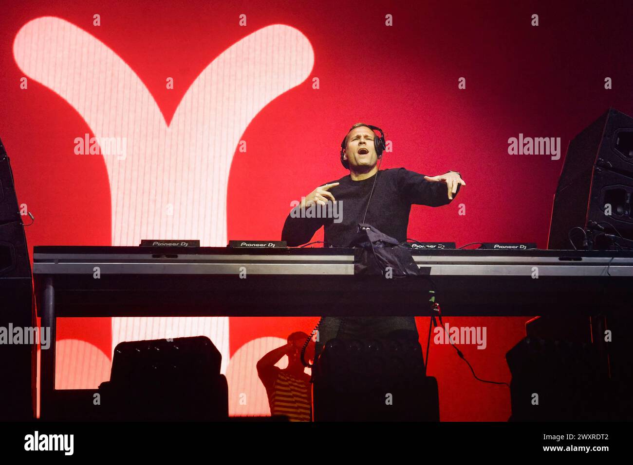 Kaskade, EDM Music Star, tritt auf der Bühne in Las Vegas, Nevada auf. Stockfoto