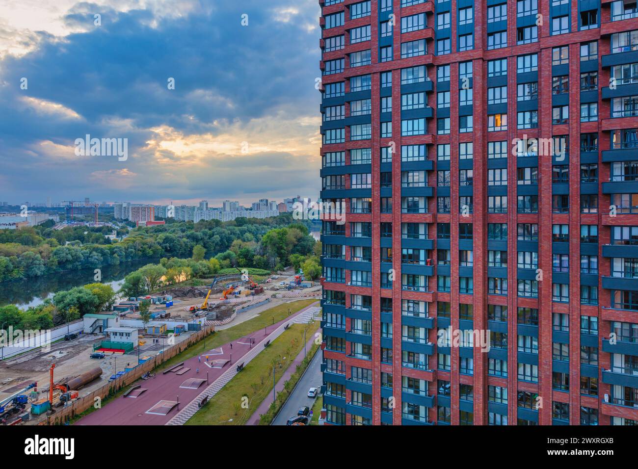Modernes Apartmentgebäude, Moskau, Russland Stockfoto