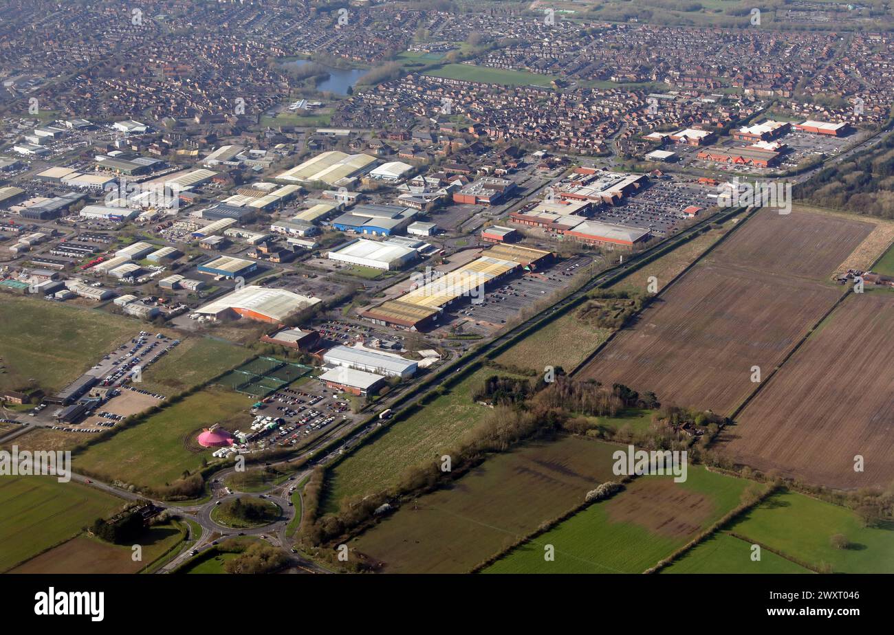 Luftaufnahme des Clifton Moor Area in York, Großbritannien Stockfoto