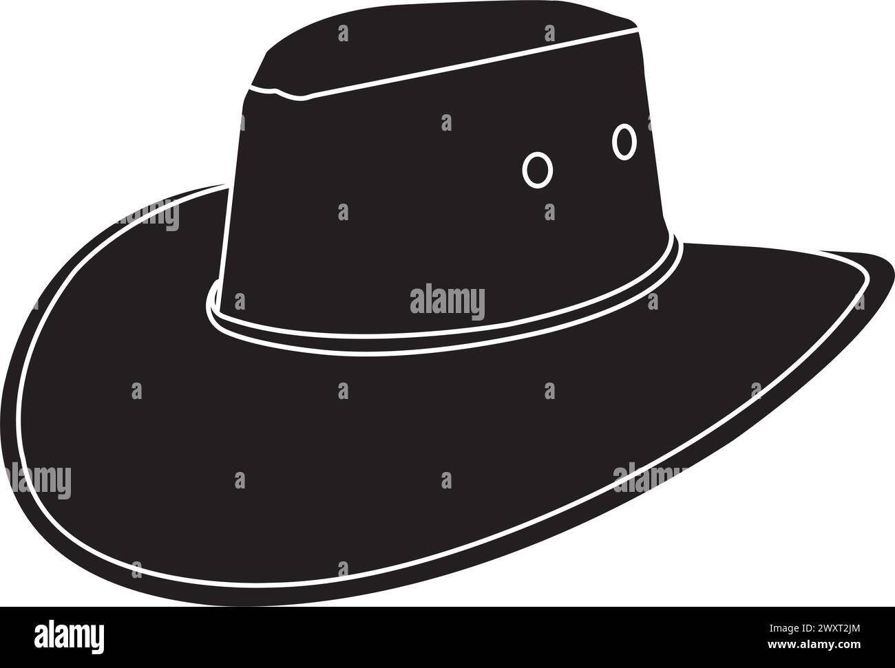 Cowboyhut Logo Vektor Illustration Symbol Design Stock Vektor