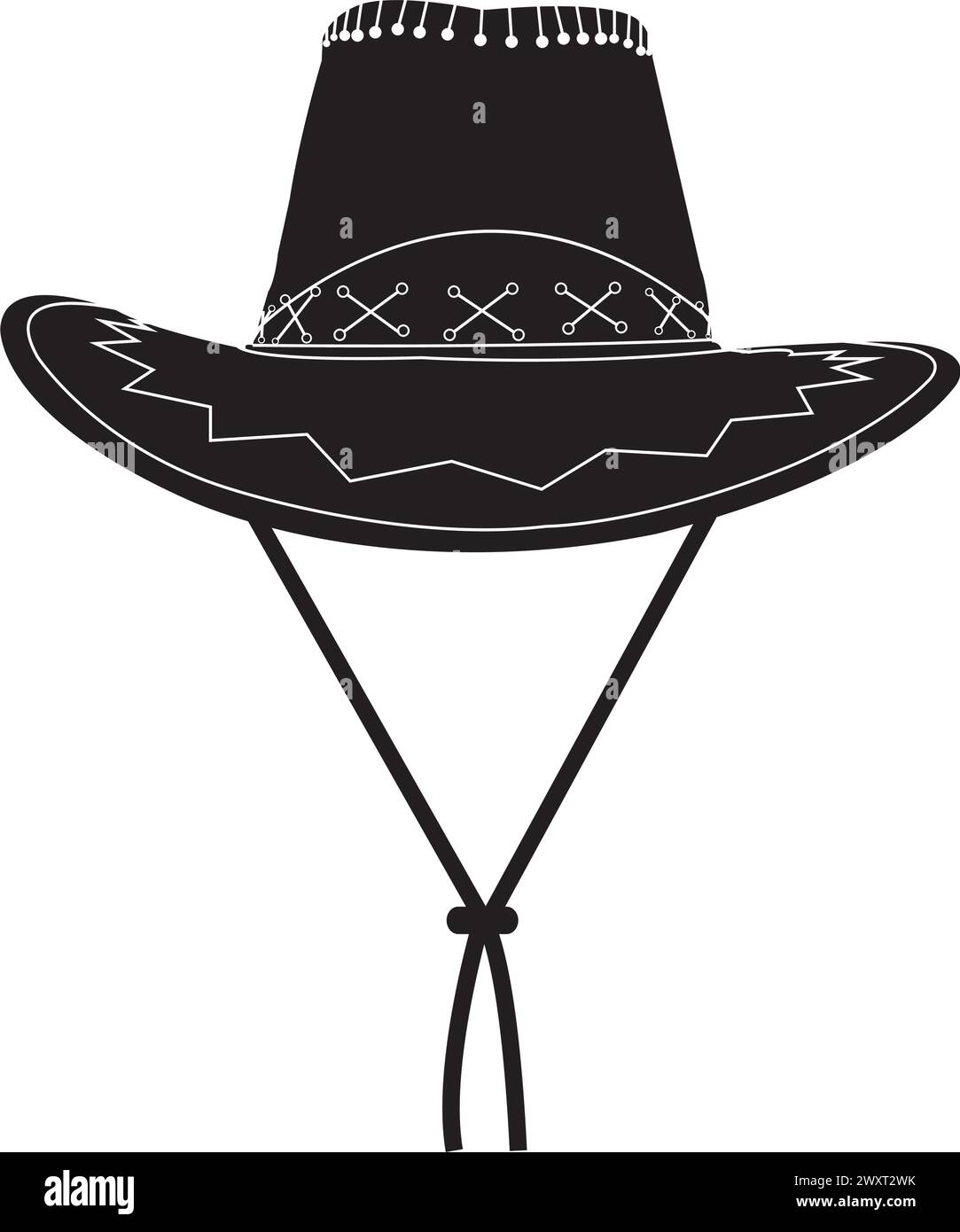 Cowboyhut Logo Vektor Illustration Symbol Design Stock Vektor