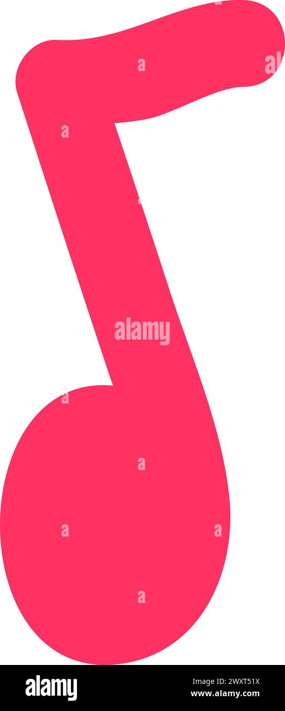 Musikalische Note, die frühlingshaft klingt. Helle kindliche sorglose Illustration für die Gestaltung der festlichen Frühlingsfahne. Flache, von Hand gezeichnete Vektorelemente isolieren Stock Vektor