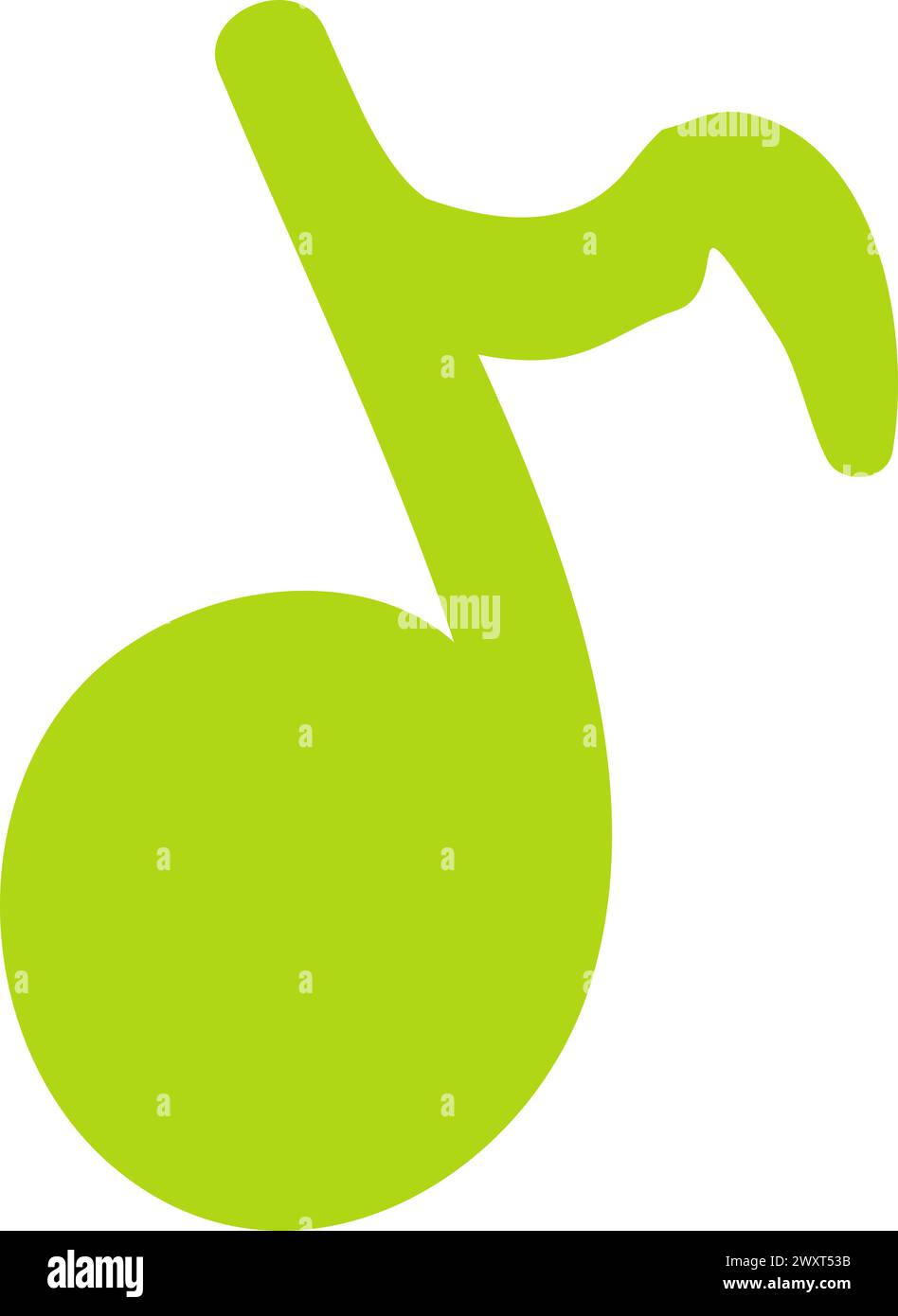 Musikalische Note, die frühlingshaft klingt. Helle kindliche sorglose Illustration für die Gestaltung der festlichen Frühlingsfahne. Flache, von Hand gezeichnete Vektorelemente isolieren Stock Vektor