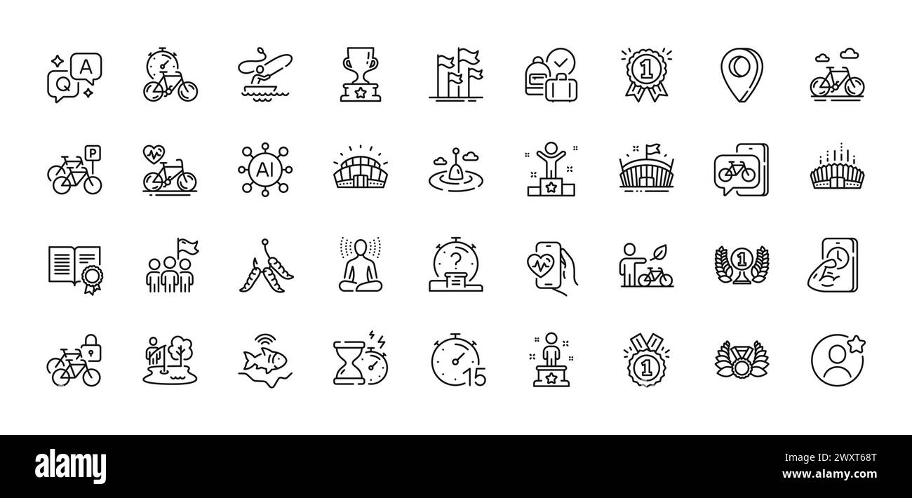 Symbol für Diplom, Führung und Zeitgeber. Für Web-App. Zeilensymbole. Vektor Stock Vektor
