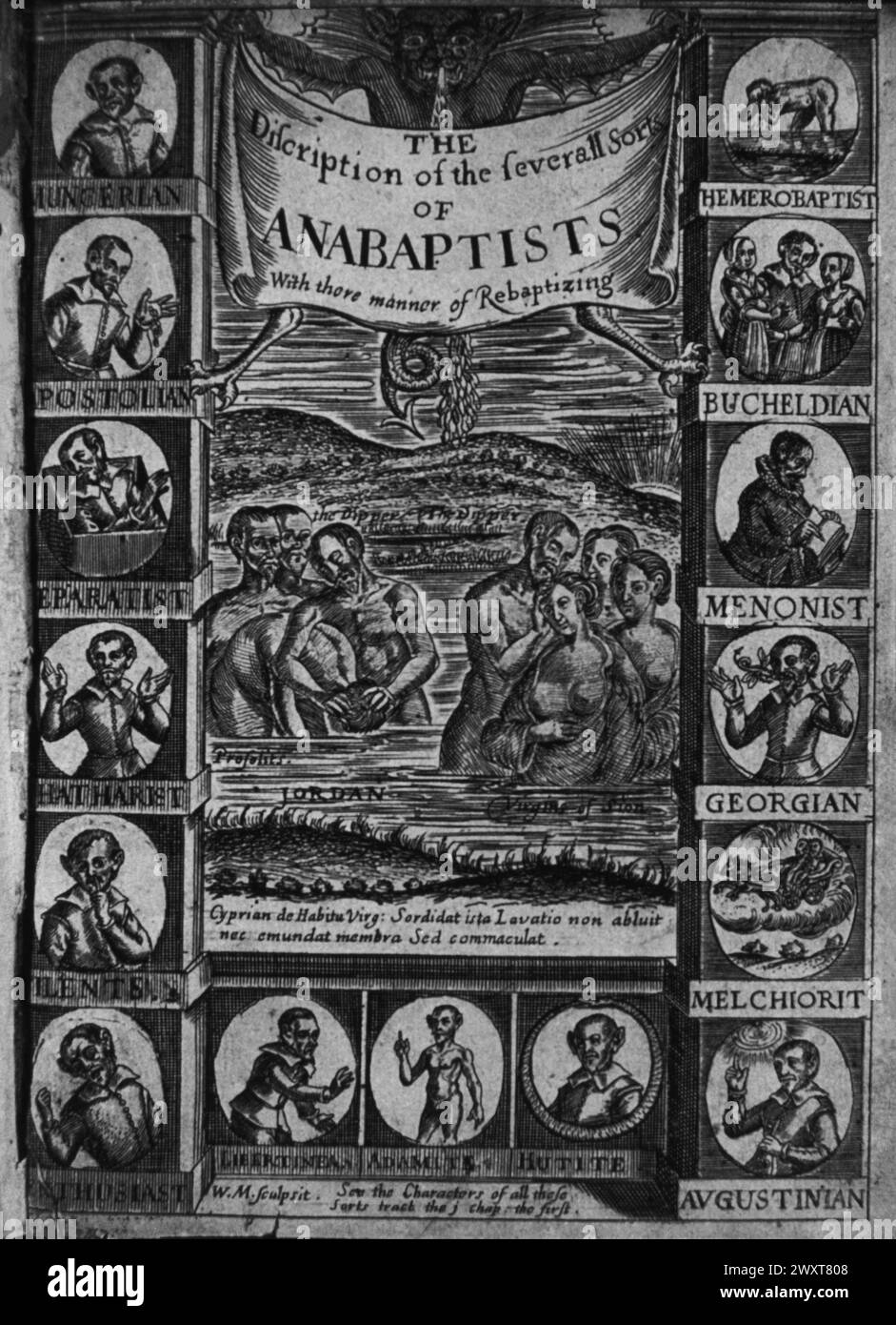 Die Täufer, Abbildung 1645 Stockfoto