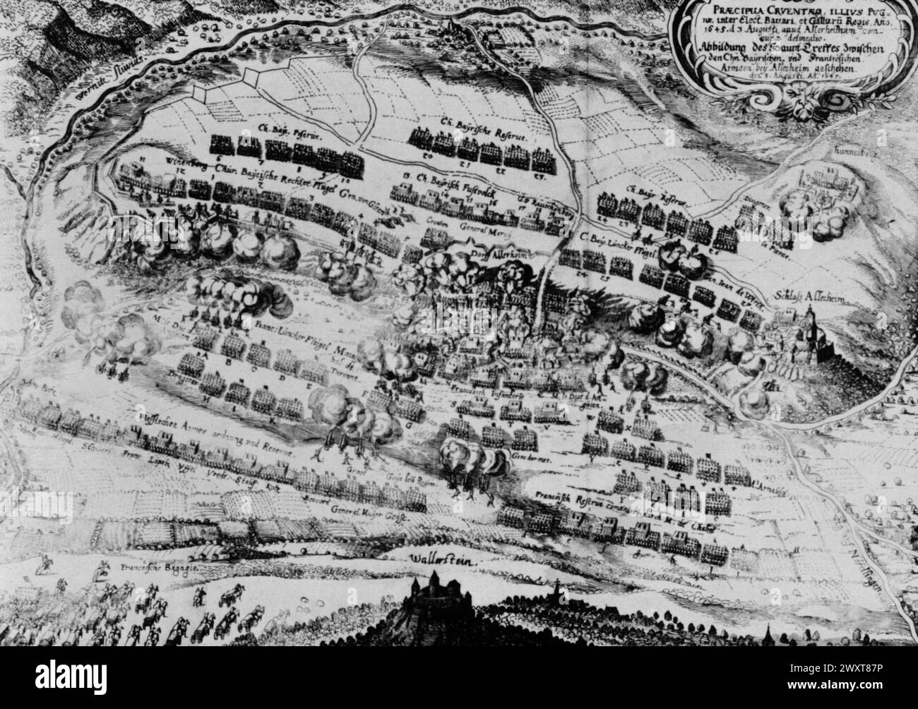 Der Dreißigjährige Krieg: Die französische Phase, Stich, 17. Jahrhundert Stockfoto