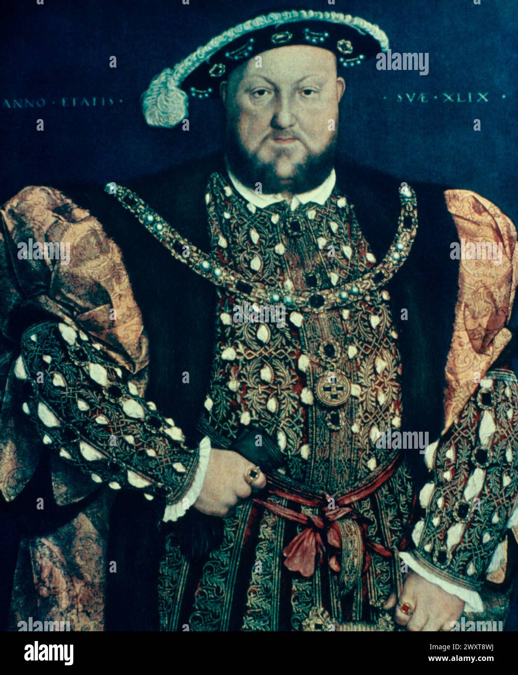 Porträt von Heinrich VIII. Von England, Gemälde des deutsch-schweizerischen Künstlers Hans Holbein dem Jüngeren, 16. Jahrhundert Stockfoto