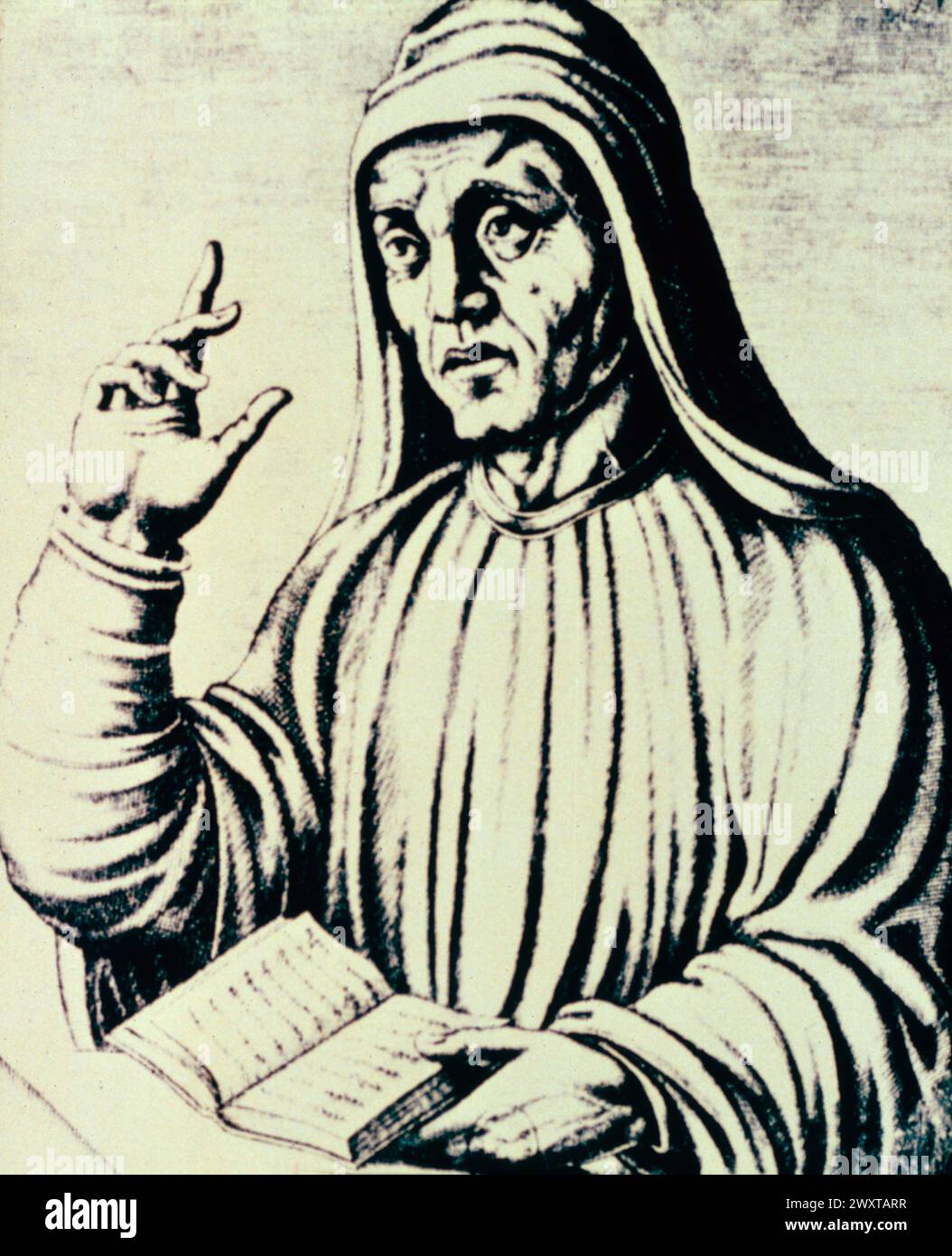 Porträt von Alcuin von York, Illustration 800 n. Chr Stockfoto