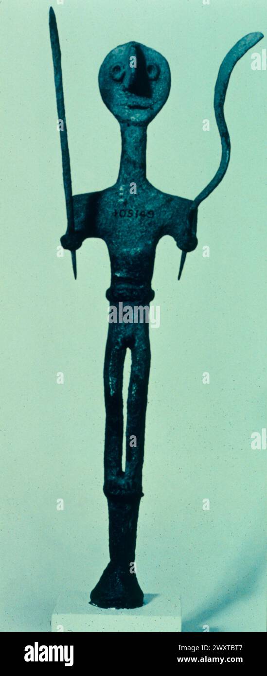 Bronzestatue der phönizischen männlichen Gottheit, Syrien 2000 v. Chr Stockfoto
