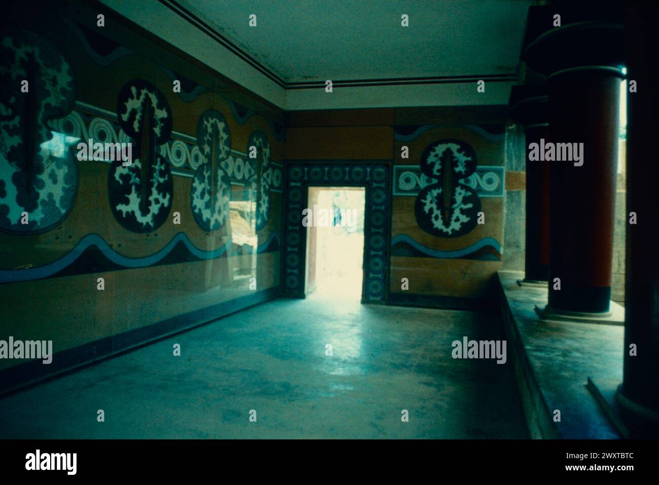 Der Balkon der Treppe im Palast von König Minos, Kreta, Griechenland 1700 v. Chr Stockfoto