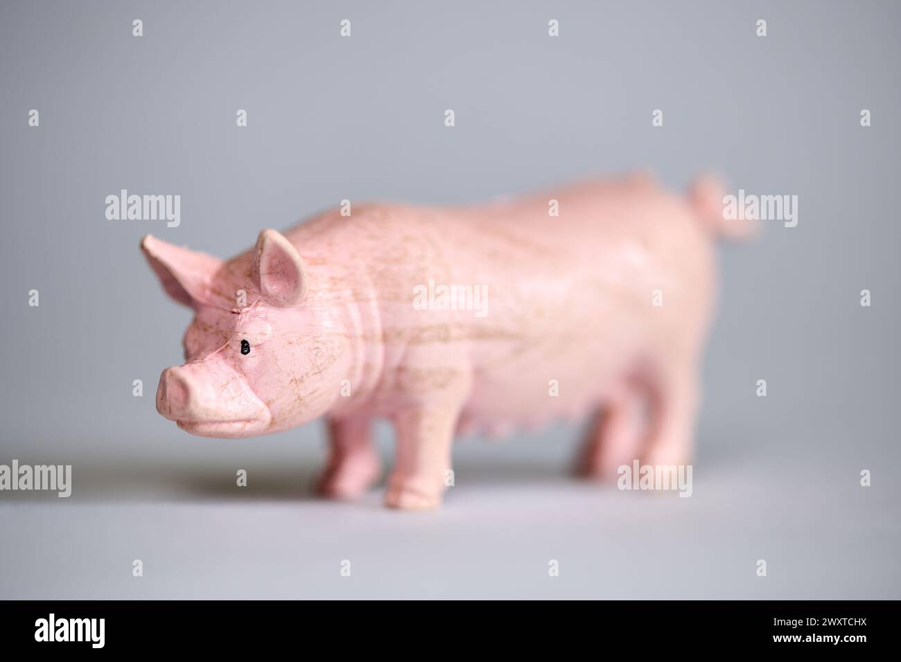 Rosafarbenes Spielzeugschwein Stockfoto