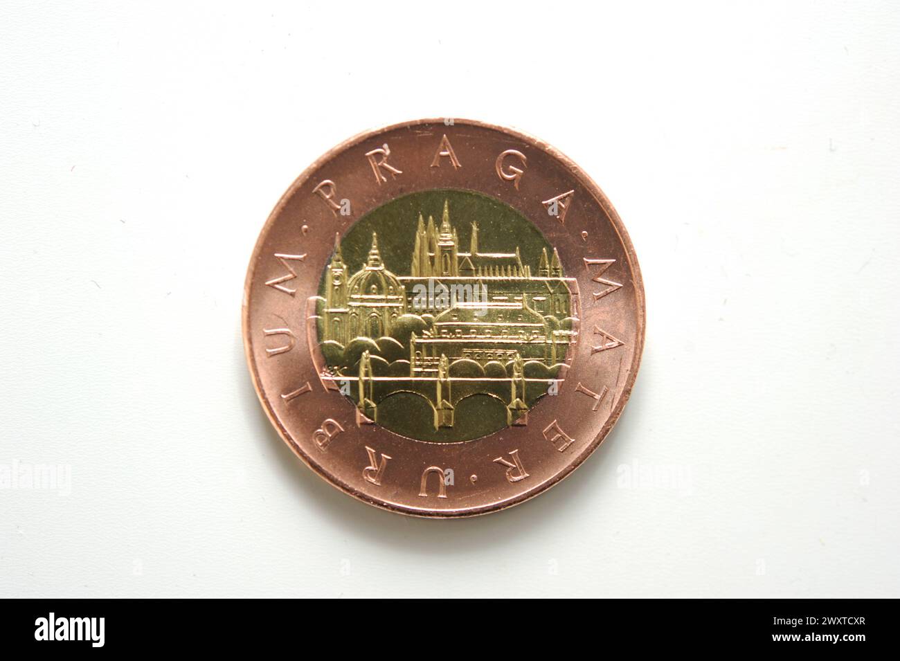 Gegen die Seite einer tschechischen Münze mit 50 Kronen Stockfoto