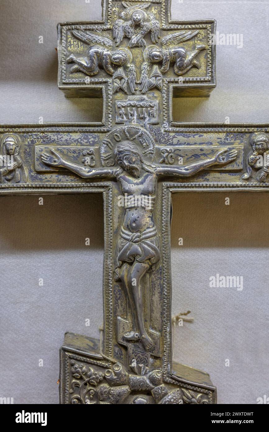 Vintage Kreuz, Kaluga Museum, Kaluga, Russland Stockfoto