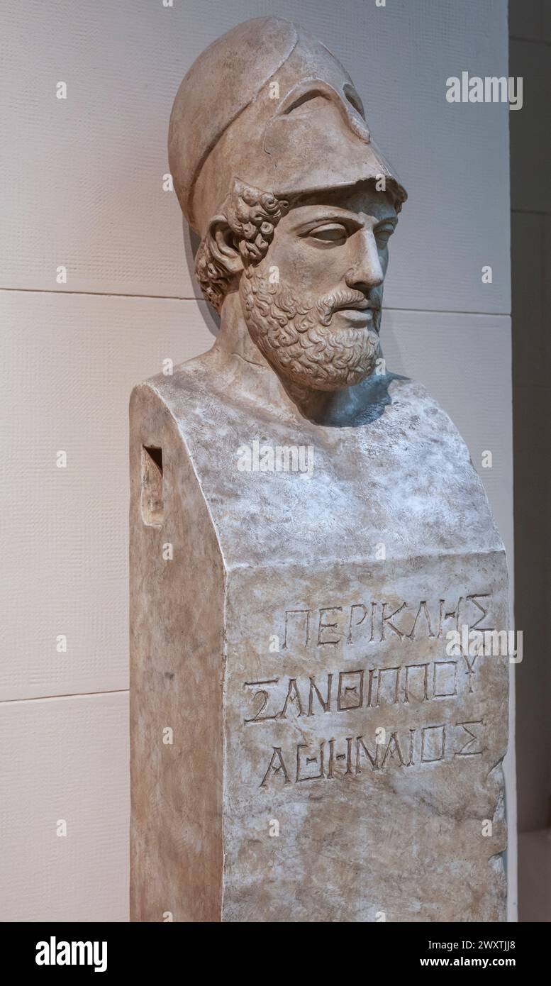 Herm von Perikles, aus Original gegossen, Kresilas, 5. Jahrhundert v. Chr., Puschkin Staatliches Museum der Schönen Künste, Moskau, Russland Stockfoto