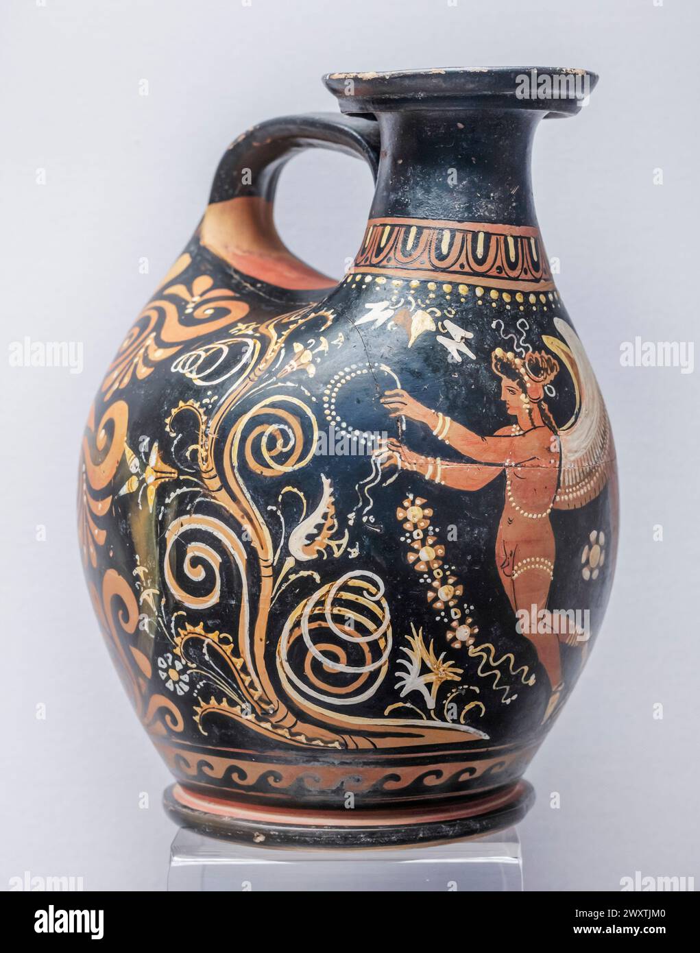 Askos mit Eros, Italien, 4. Jahrhundert v. Chr., Puschkin Staatliches Museum der Schönen Künste, Moskau, Russland Stockfoto