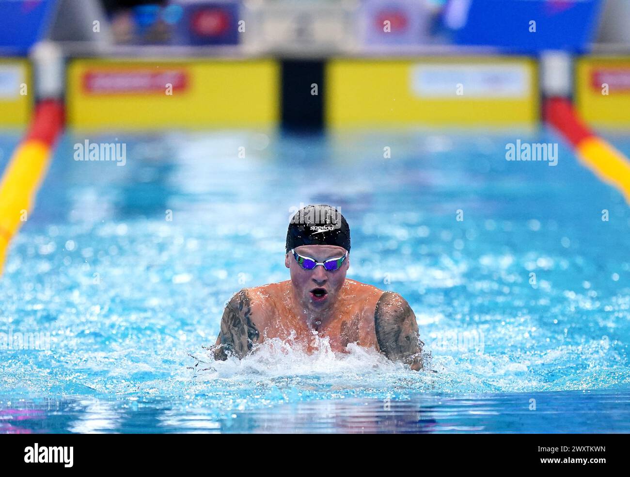 Adam Peaty in Aktion während des 100mBrustschlags der Männer am