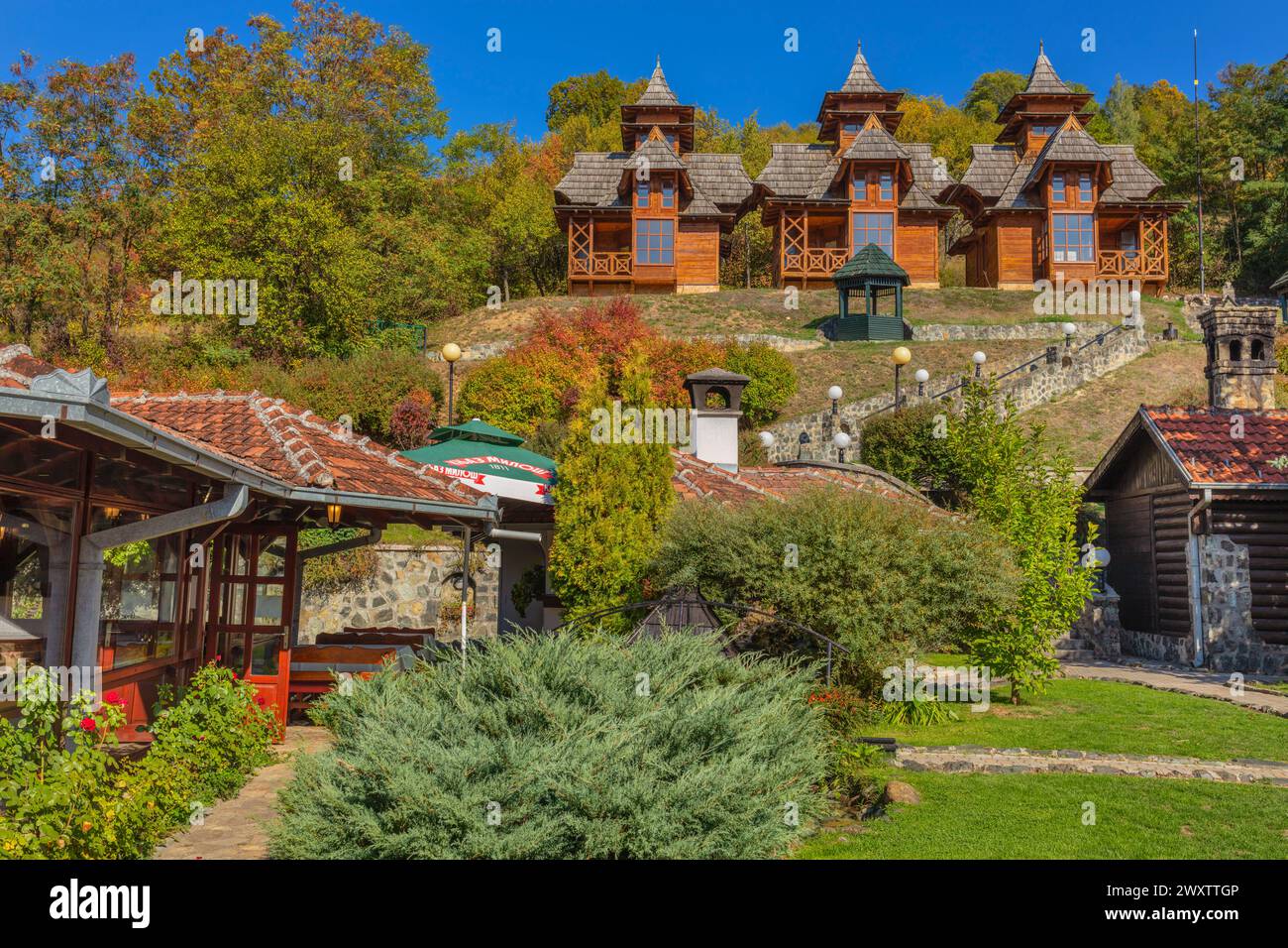 Oldtimer-Bahnhof, Sargan Eight, Sharagan, Sarganska osmica, Serbien Stockfoto