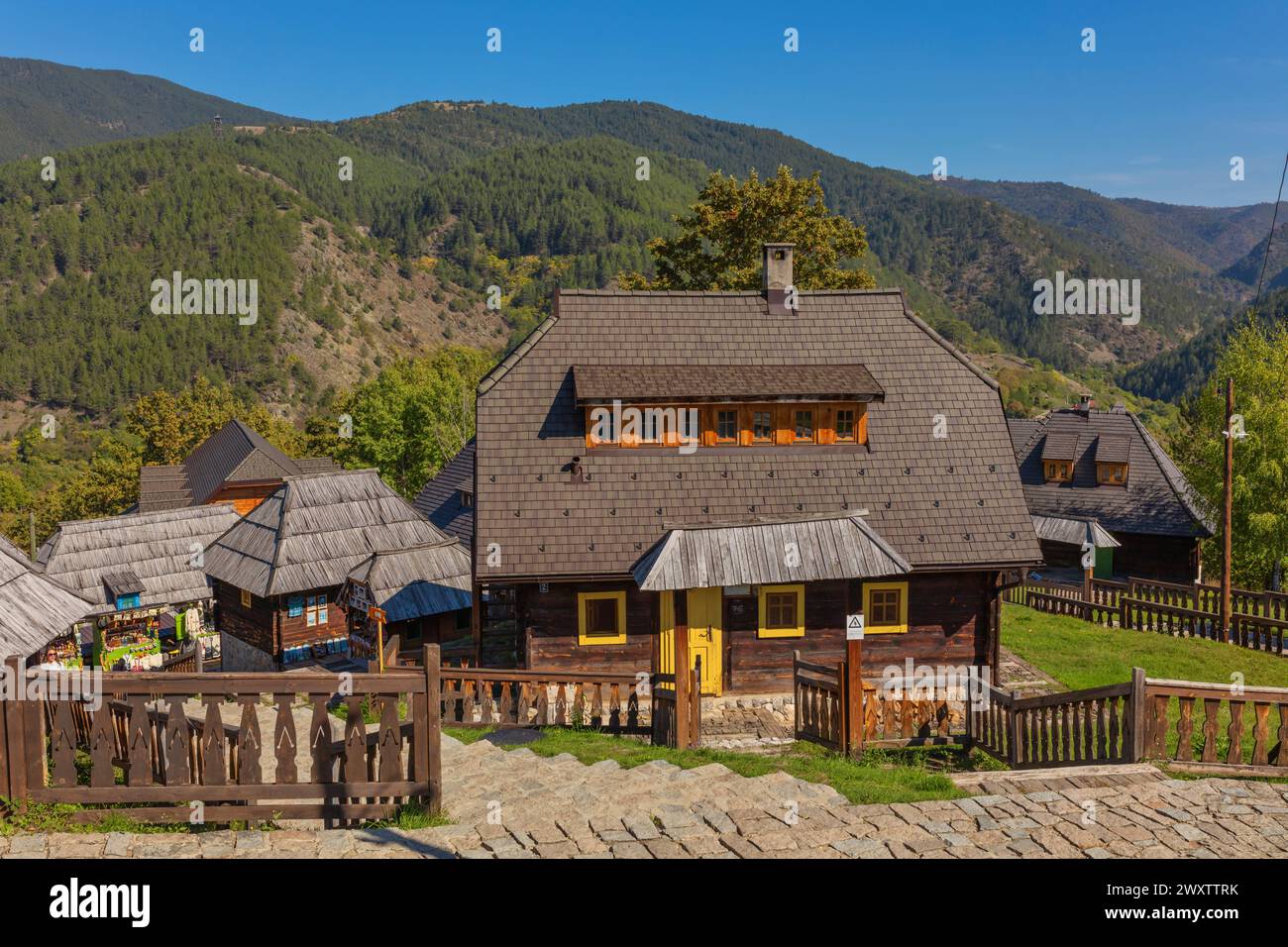 Kustendorf, Drvengrad, Serbien Stockfoto