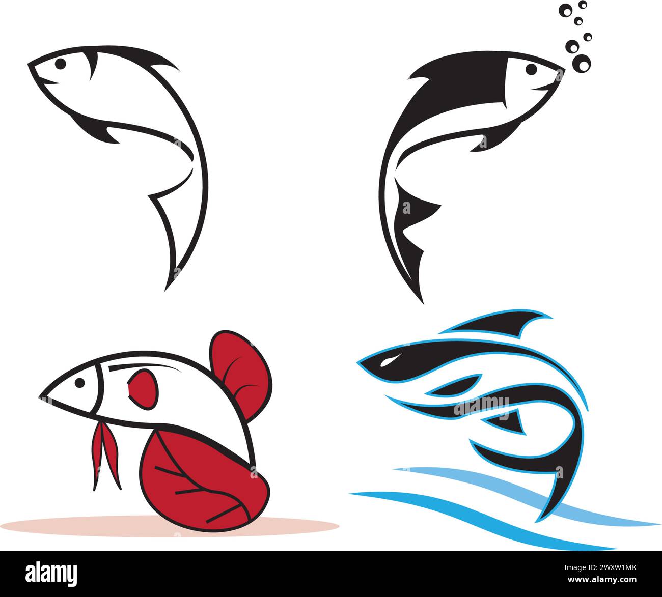 Fisch logo Vorlage. Kreative vektor Symbol der Fishing Club oder online Stock Vektor