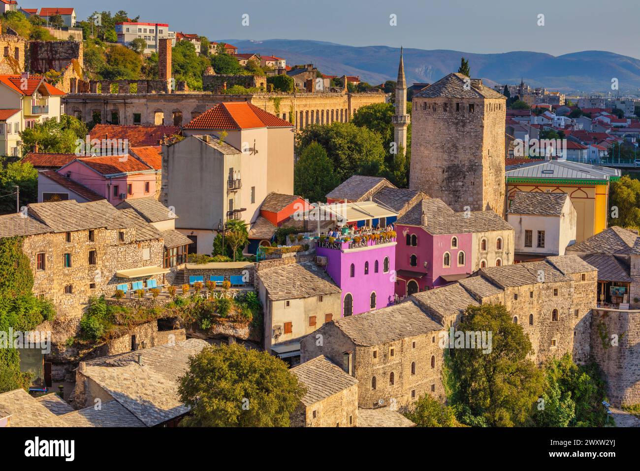 Stadtbild von Mostar, Bosnien Stockfoto