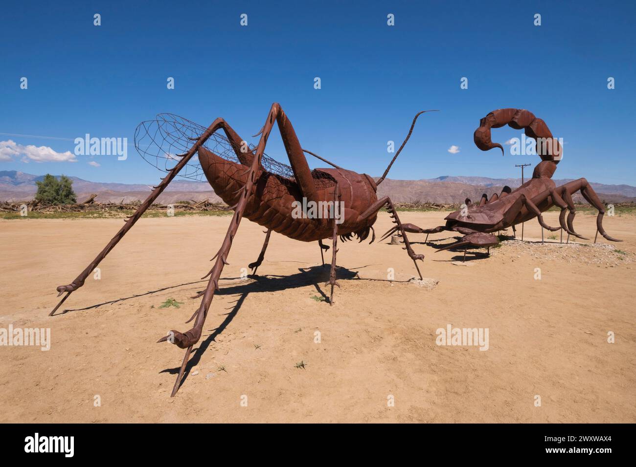 Skulptur von Ricardo Breseno, Borrego Springs. Kalifornien, Vereinigte Staaten von Amerika Stockfoto