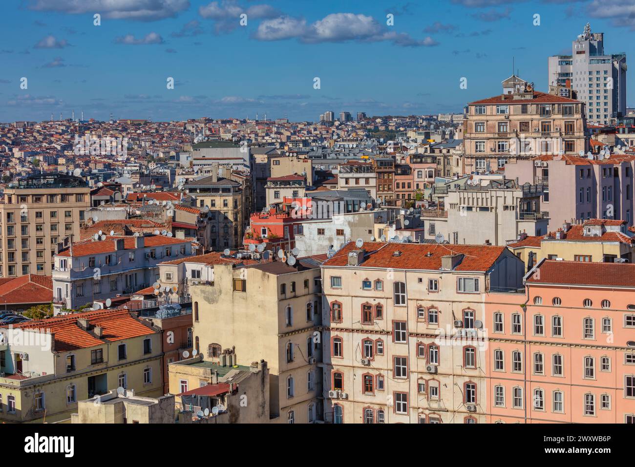 Stadtbild von Istanbul vom Galata Tower, Türkei Stockfoto