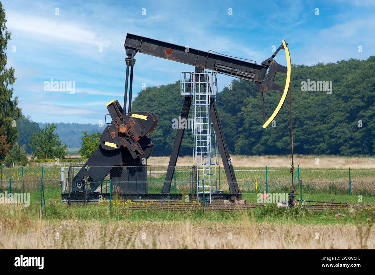 Pumpe zur Förderung von Rohöl - Insel Usedom, Deutschland Stockfoto