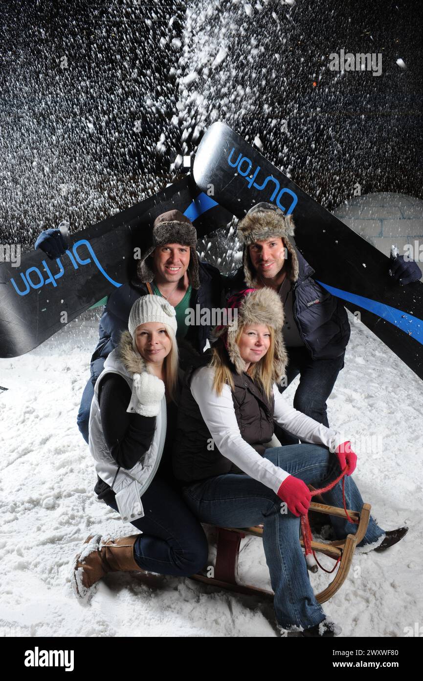 Modefotografie im Winter im Tamworth Snowdome 2010 Stockfoto