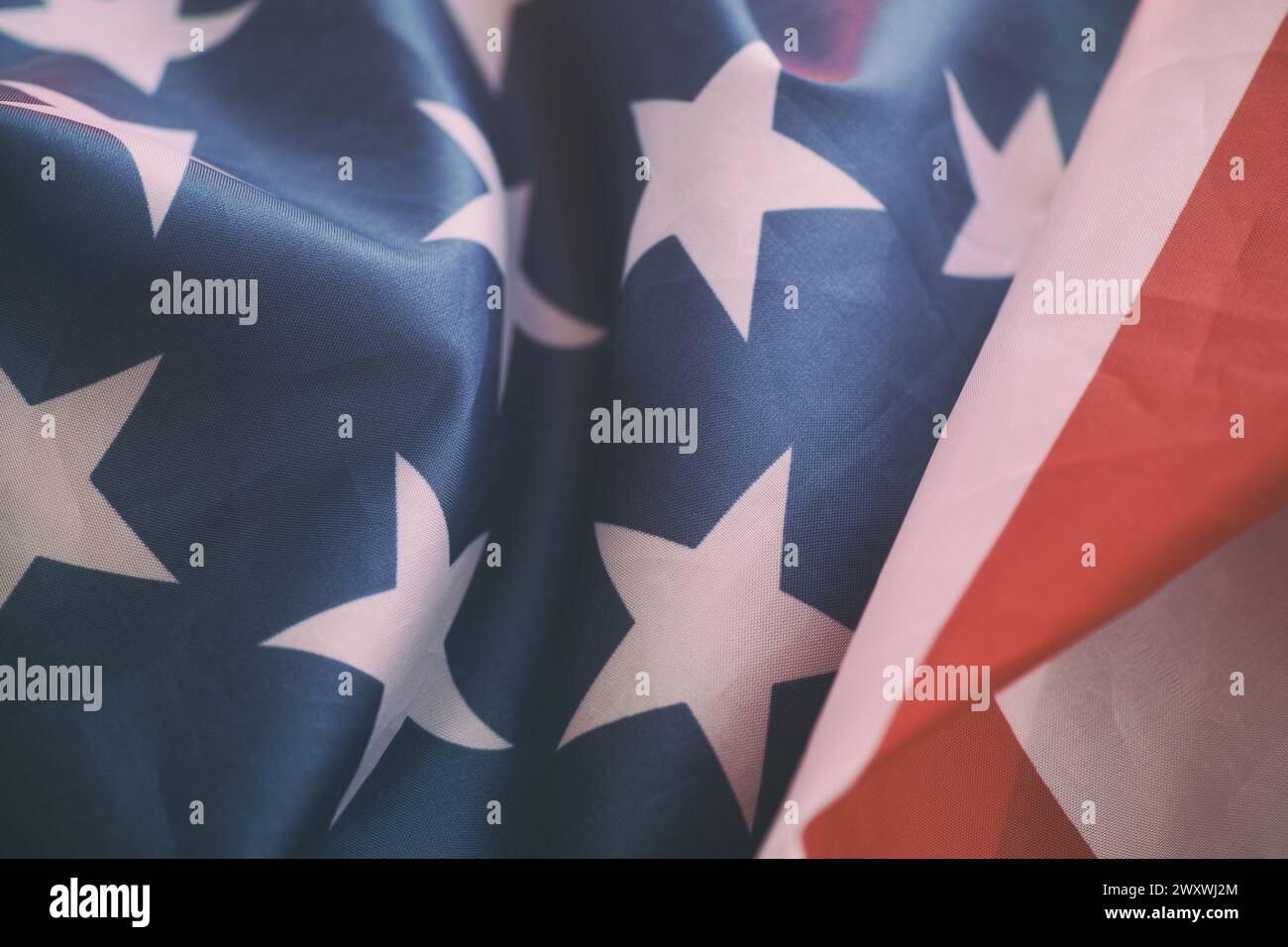 Die Flagge der USA. Nahaufnahme. Stockfoto