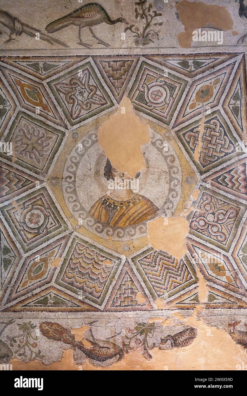 Frauenporträt, Mosaik, Hatay Archäologiemuseum, Antakya, Antiochia, Provinz Hatay, Türkei Stockfoto