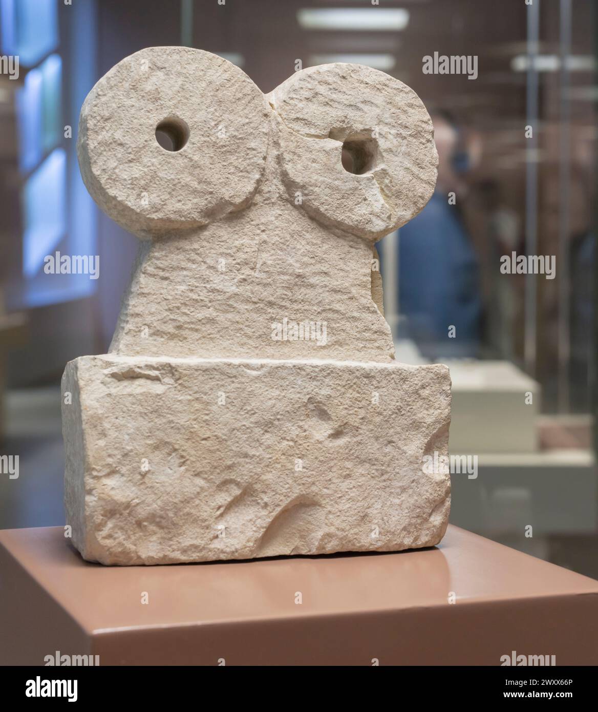Neolithisches Augenidol, Sanlıurfa Museum, Urfa, Provinz Sanliurfa, Türkei Stockfoto