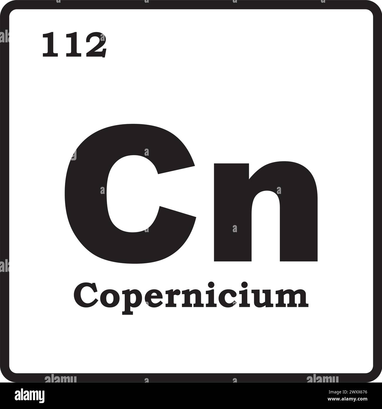 Copernicium Element Symbol Vektor Illustration Vorlage Symbol Stock Vektor