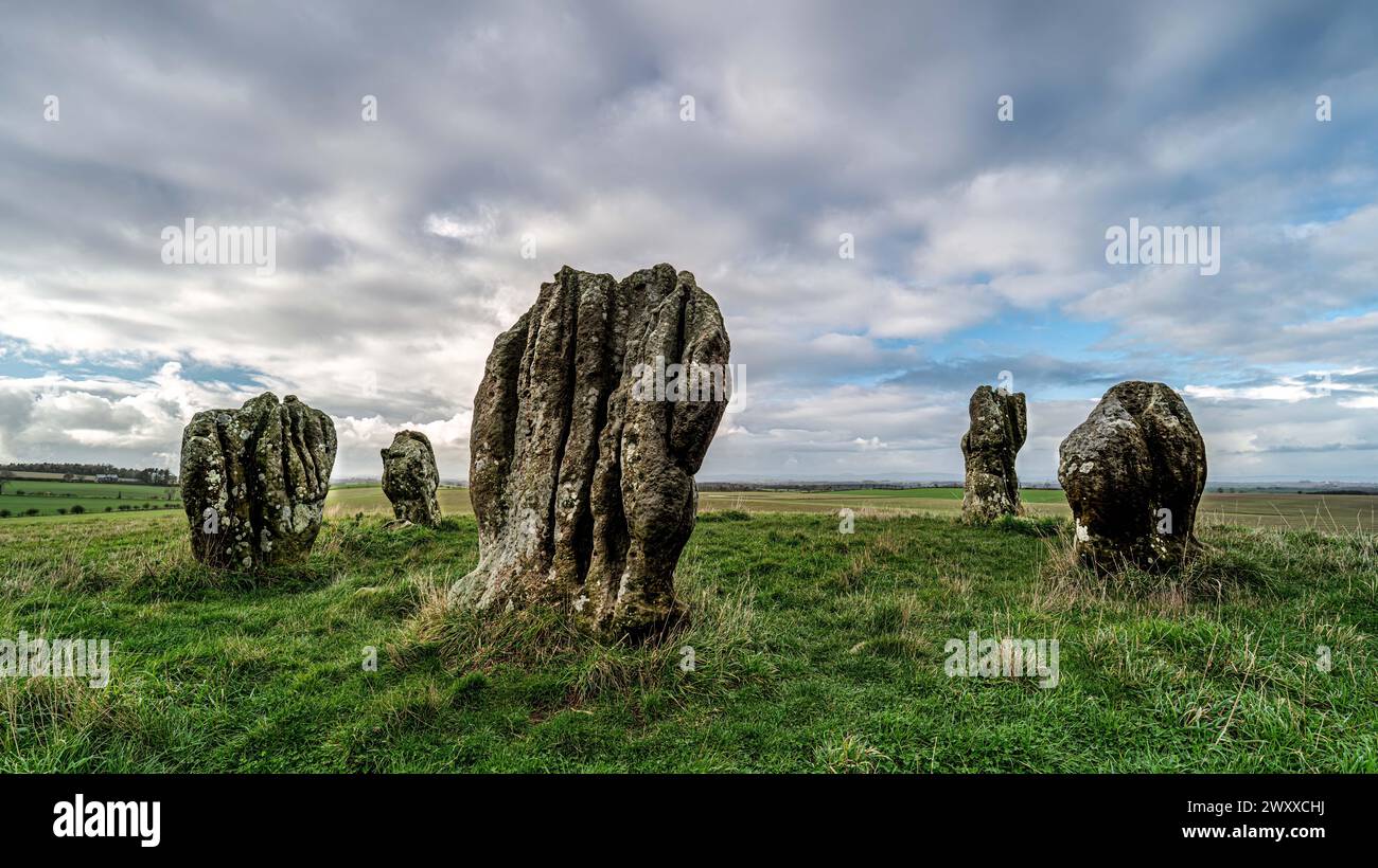 Duddo Standing Stones, Northumberland Stockfoto
