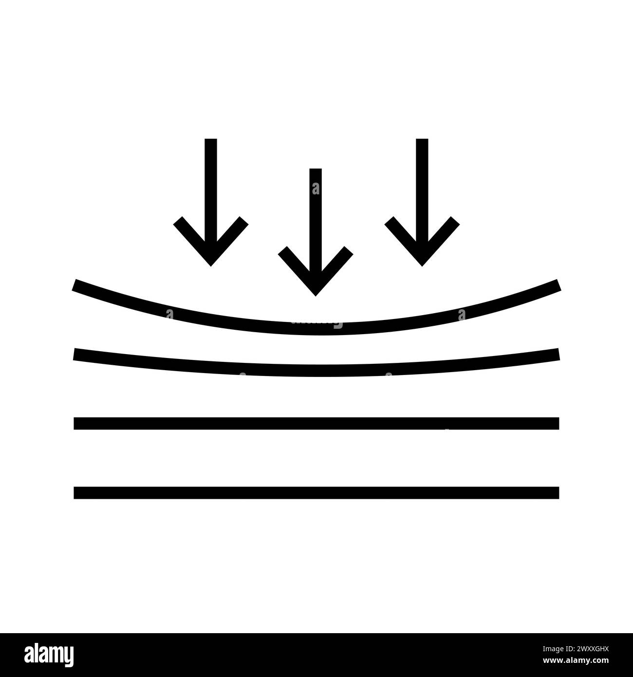 Atmungsaktives Material. Textil-Luftdurchlässigkeitsindikator. Symbol für Materialqualitätskomponente. Atmungsaktives Material. Vektor Stock Vektor