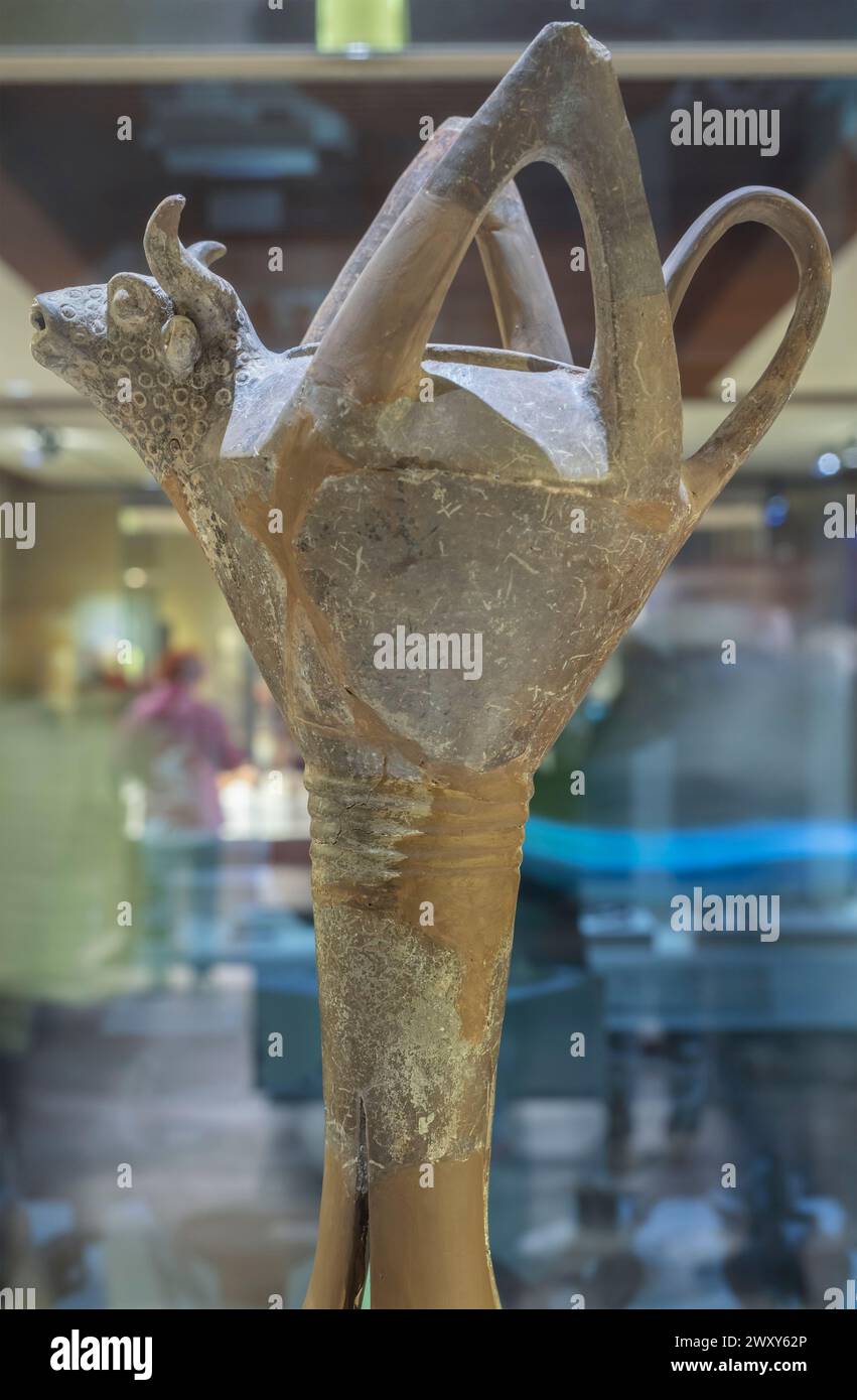 Terrakotta Vase, Museum der Anatolischen Zivilisationen, Ankara, Türkei Stockfoto