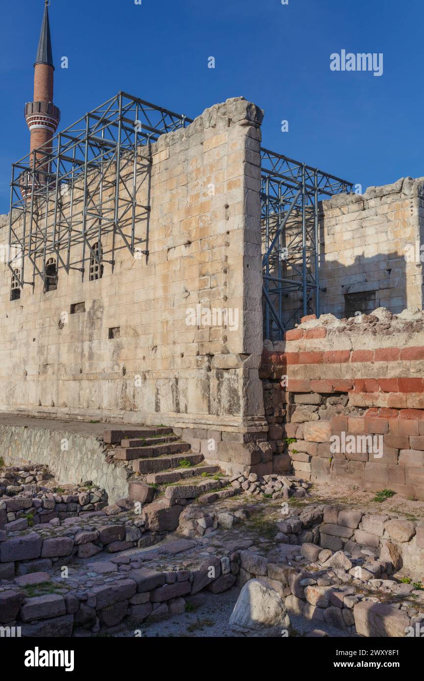 Monumentum Ancyranum, Tempel des Augustus und Rom, Ankara, Türkei Stockfoto