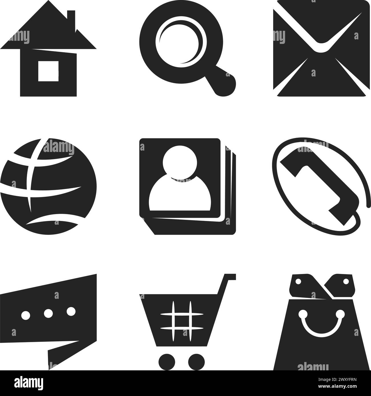 Symbolsatz Computer und Mobile: Vektorsymbole für Web Design Stock Vektor