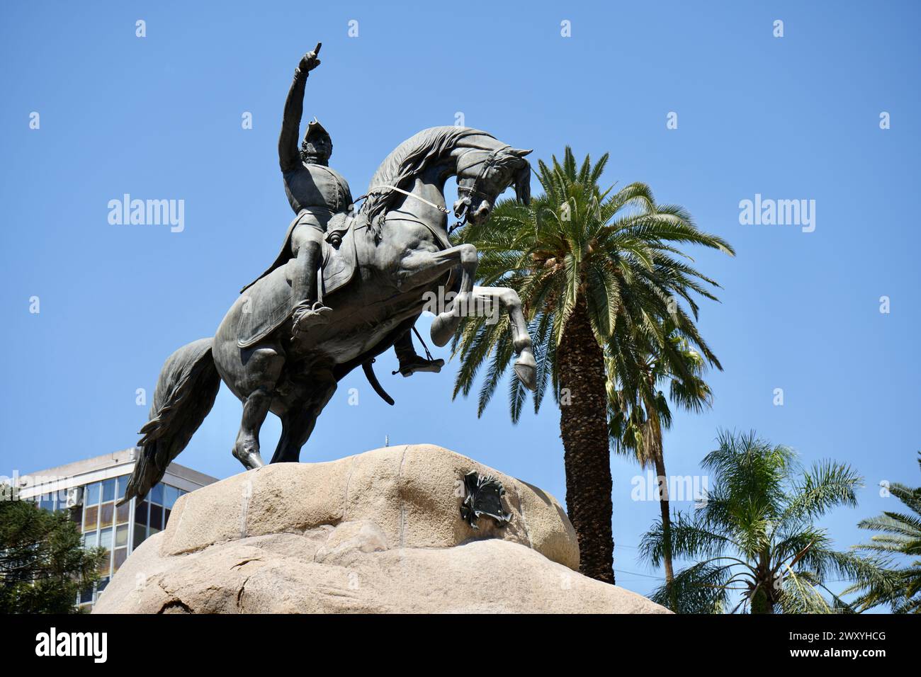 Denkmal für General San Martín auf der Plaza San Martin. Stockfoto