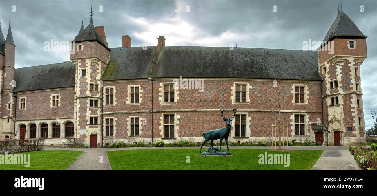 Gien. Die Burg wurde 1482 für Anne de France und Pierre II de Beaujeu erbaut, Jagdmuseum, Loiret Département, Centre-Val de Loire. Frankreich Stockfoto