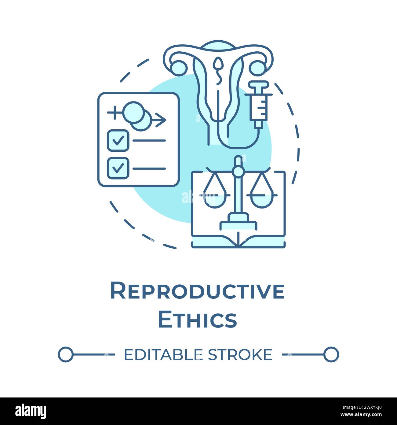 Reproduktive Ethik – weiches blaues Konzeptsymbol Stock Vektor