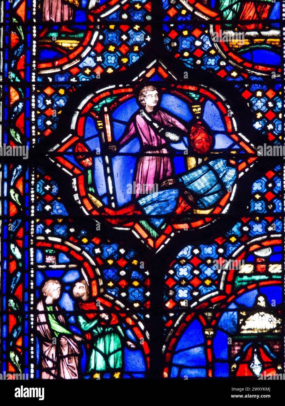 Paris 1er Arr. Buntglas der Heiligen Kapelle (La Sainte Chapelle). Ile de France. Frankreich. Europa Stockfoto
