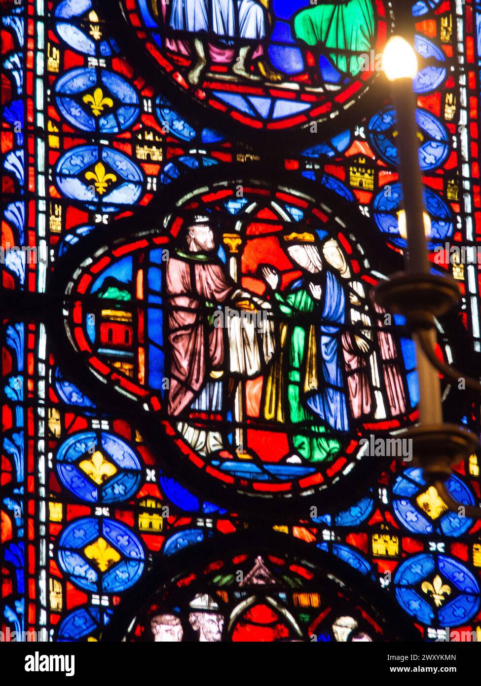 Paris 1er Arr. Buntglas der Heiligen Kapelle (La Sainte Chapelle). Ile de France. Frankreich. Europa Stockfoto