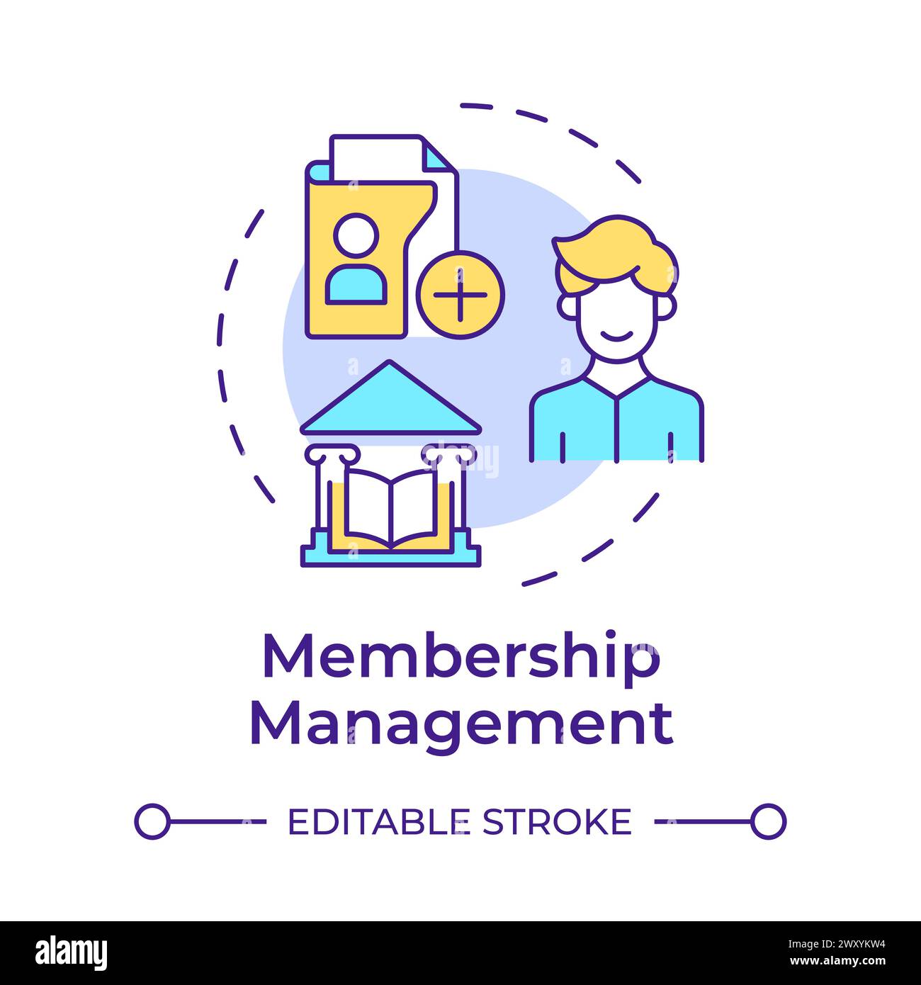 Symbol für mehrfarbiges Konzept für Mitgliedschaftsverwaltung Stock Vektor