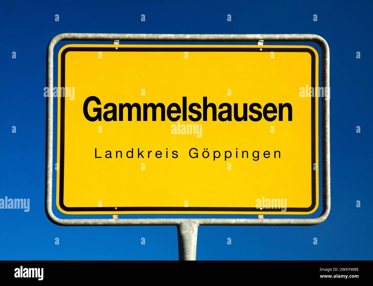 Ortsschild Gammelshausen, Deutschland, Baden-Württemberg, Goeppingen, Gammelshausen Stockfoto
