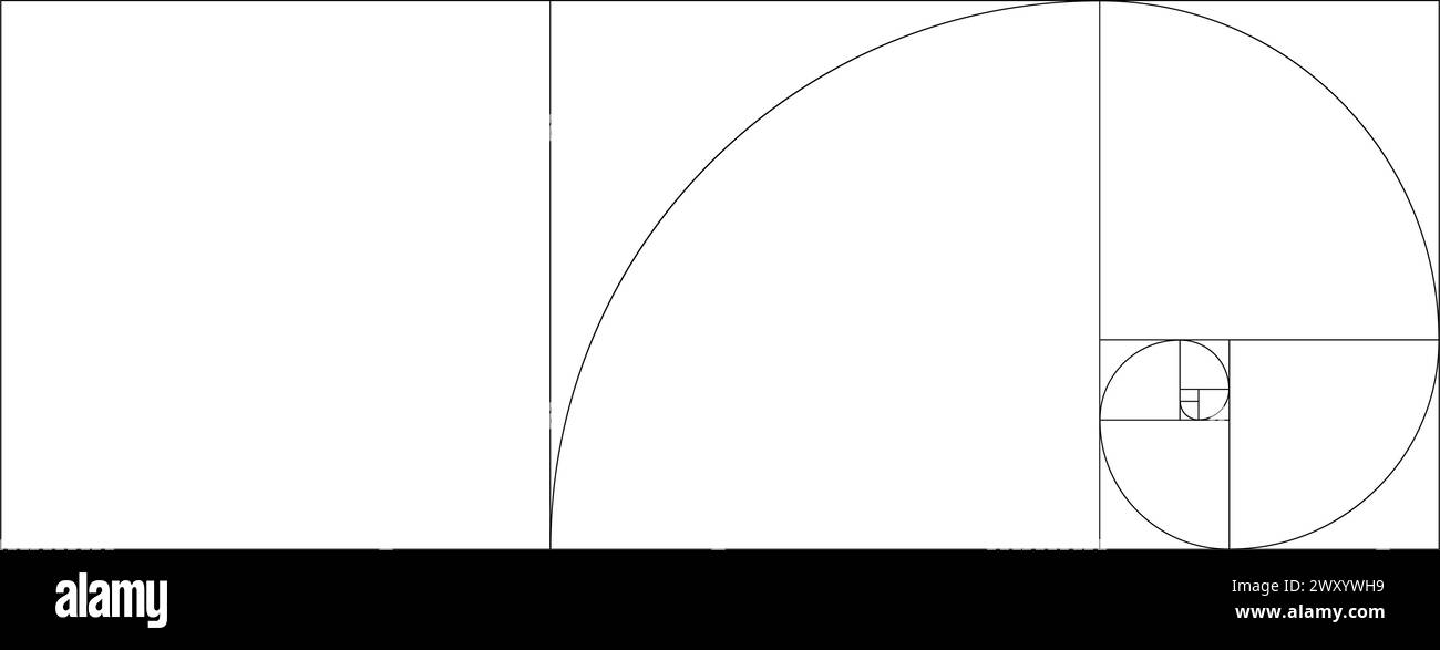 Im Design verwendetes Verhältnis, 2. Goldenes Verhältnis 2:1,618, Vektorillustration Stock Vektor