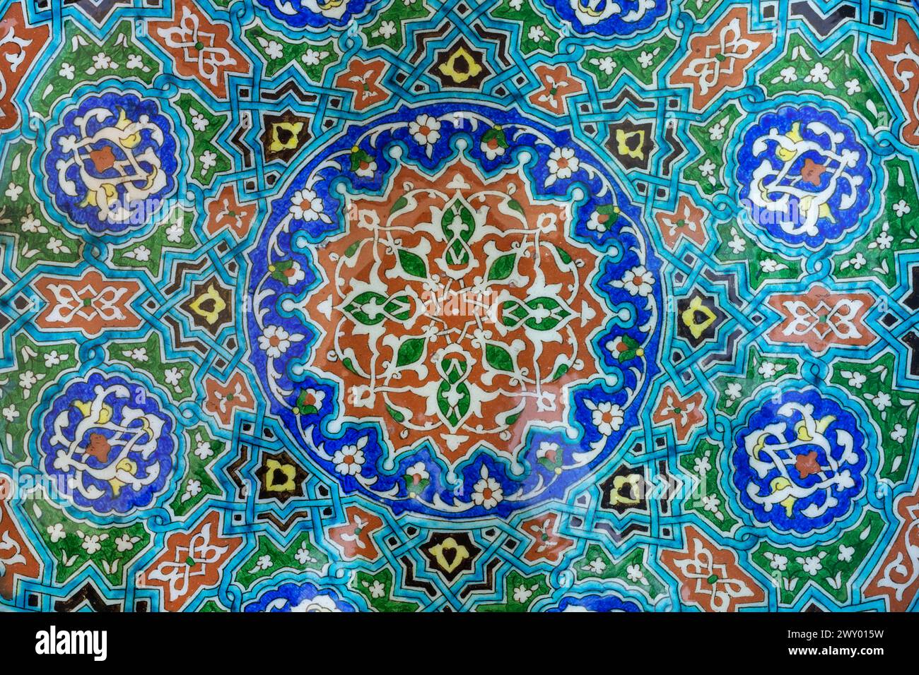 Bemalte Platte, Keramikmuseum, Kutahya, Provinz Kutahya, Türkei Stockfoto