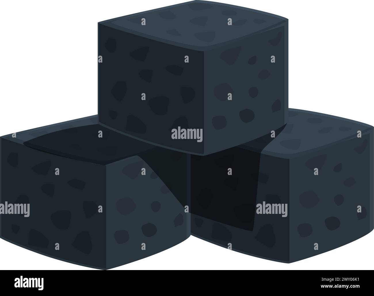Coal Cubes Icon Cartoon Vektor. Huka-Brennelement. Raucherzubehör Stock Vektor