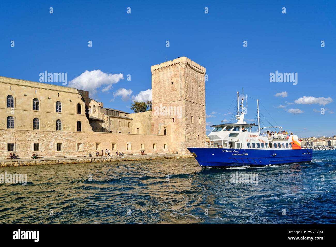 Fort Saint-Jean am Eingang zum alten Hafen (Vieux Port). Marseille, Frankreich Stockfoto